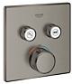 29124AL0 Grohe Grohtherm Smartcontrol Thermostatisch Inbouwmengkraan met Omstelling Hard Graphite Geborsteld (donker grijs)